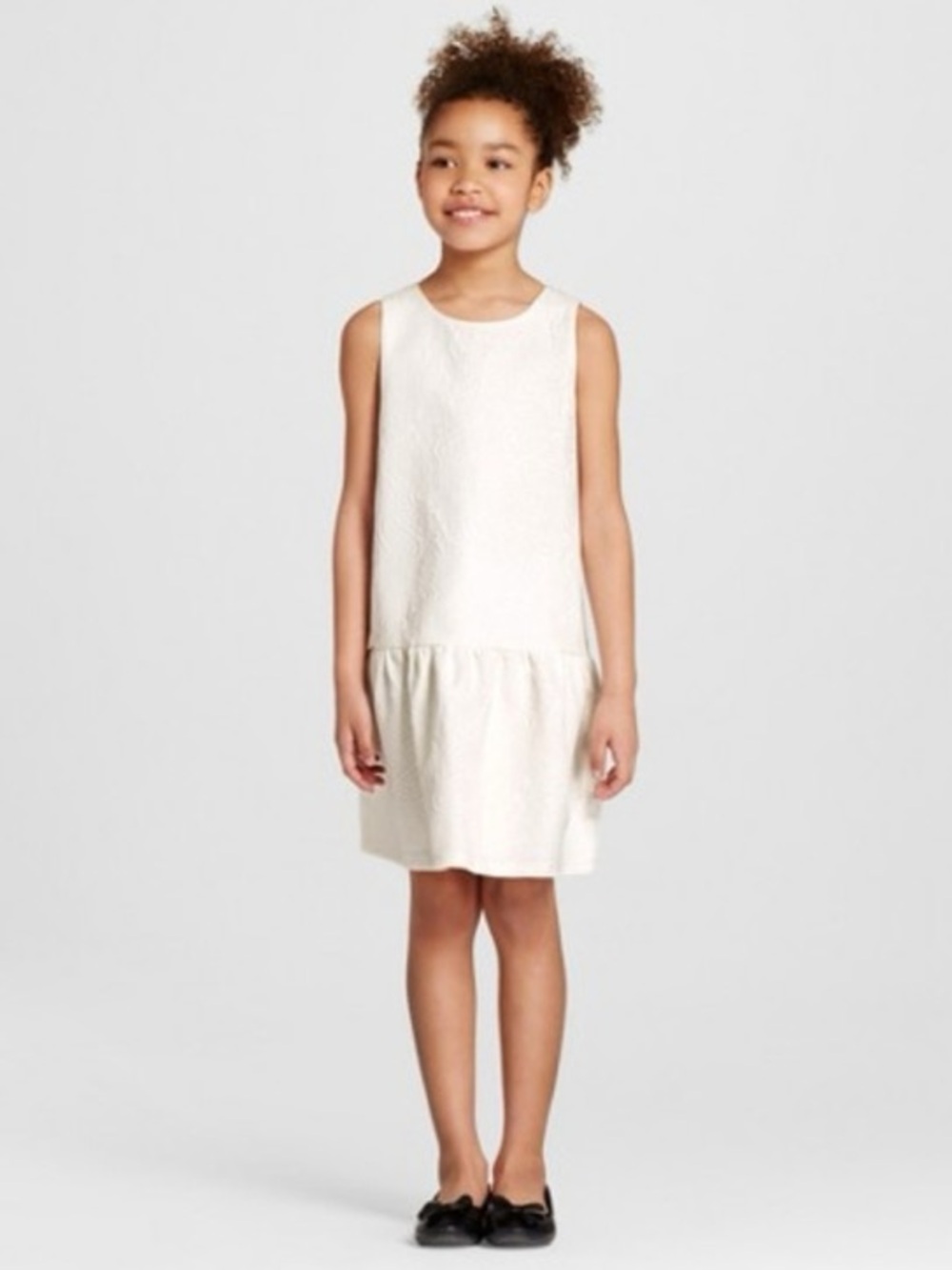 Victoria Beckham For Target White Paisley Peplum Dress Girls Kids Cotton Blend